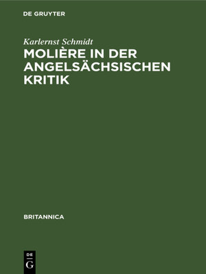cover image of Molière in der angelsächsischen Kritik